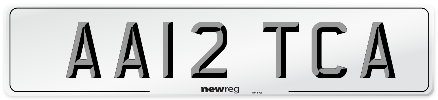 AA12 TCA Number Plate from New Reg